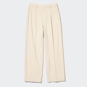 Uniqlo Wide Fit Pleated Pant in M Natural
